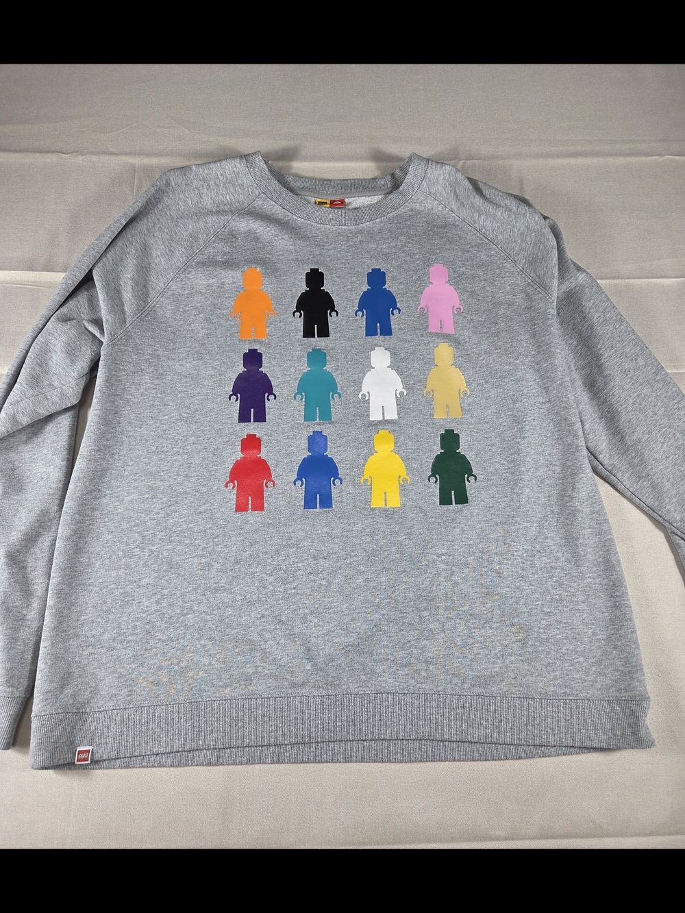 LEGO x Target Gray Crewneck Sweatshirt XL Colorful Minifigure Graphic